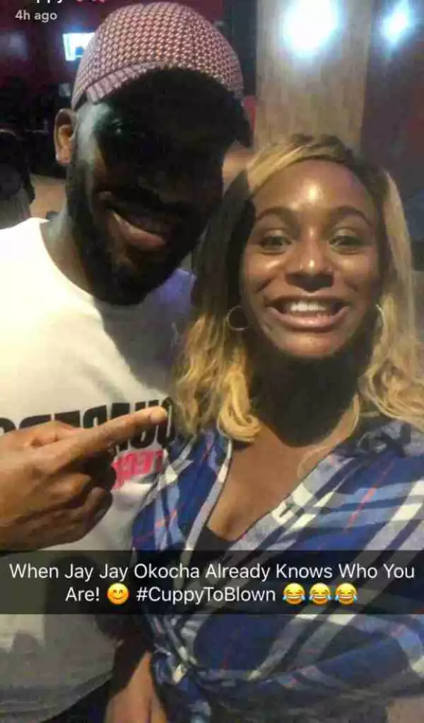 DJ Cuppy Meets Jay Jay Okocha For The First Time (Photo)